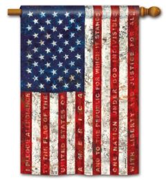 Pledge of Allegiance Holiday Seasonal Standard House Flag