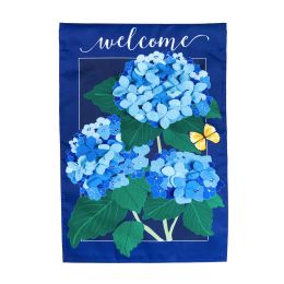 Hydrangea Blossoms Garden Applique Flag - 12.5 x 18