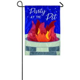 Party at the Pit Applique Flag - 12.5 x 18