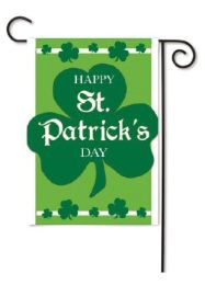 Outdoor Decorative Garden Flag - Happy St. Pat's Shamrock