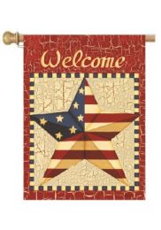 Barn Star Americana Holiday Patriotic House or Garden Flag (Flag size: 28" x 40")