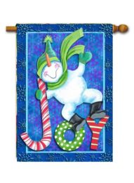 Outdoor Decorative Garden or House Flag - Snowman Joy (Flag size: 28" x 40")