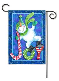 Outdoor Decorative Garden or House Flag - Snowman Joy (Flag size: 12.5" x 18")