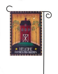 Welcome Barn Fall Season House Flag or Welcome Doormat (Select Flag or Doormat: 12.5" x 18")