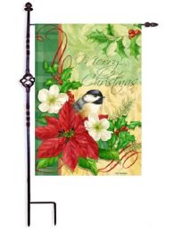 Outdoor Decorative Garden or House Flag - Christmas Chickadee (Flag size: 12.5" x 18")