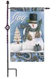 Joy of Winter Suede Seasonal Outdoor Garden or House Flag (Flag size: 28" x 40")