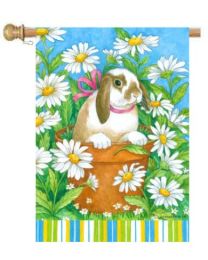 Peekaboo Bunny Spring Holiday & Seasonal Decorative Flags (Flag size: 28" x 40")