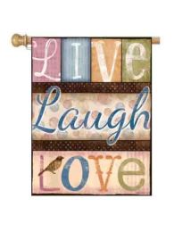 Live Laugh Love Sayings Decorative Flag & Mat Collection (Select Flag or Doormat: 28" x 40")
