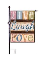Live Laugh Love Sayings Decorative Flag & Mat Collection (Select Flag or Doormat: 12.5" x 18")