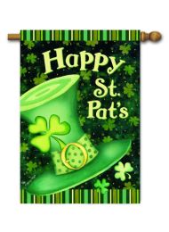 Outdoor Decorative Garden or House Flag - St. Pat's Hat (Flag size: 28" x 40")