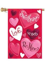Valentine Hearts Love Spring Holiday Garden or House Flag (Select Flag or Doormat: 28" x 40")