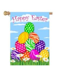 Zebra Eggs Easter Spring Seasonal Garden or House Flag (Flag size: 28" x 40")