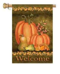 Decorative House & Garden Flag or Doormat - Pumpkins & Gourds (Select Flag or Doormat: 28" x 40")