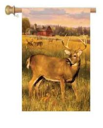 Decorative House & Garden Flag or Doormat - Deer Barn (Select Flag or Doormat: 28" x 40")