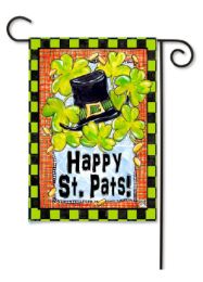 Outdoor Decorative Garden or House Flag - Checkerboard St. Pat's (Flag size: 12.5" x 18")