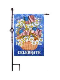 Daisies & Flags Patriotic Celebration Garden or House Flag (Flag size: 12.5" x 18")