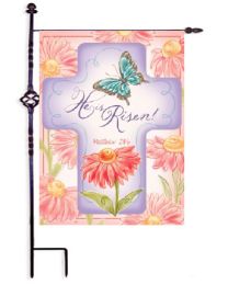 He Is Risen Easter Spring Holiday Garden and House Flag (Flag size: 12.5" x 18")