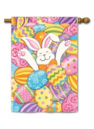 Decorative House & garden Flag or Doormat - Bunny Eggs (Select Flag or Doormat: 28" x 40")