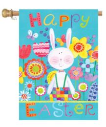 Patchwork Bunny Easter Holiday Garden & House Flag (Flag size: 28" x 40")