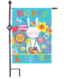 Patchwork Bunny Easter Holiday Garden & House Flag (Flag size: 12.5" x 18")
