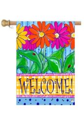 Gerbera Welcome Decorative Garden or House Flag & Doormat (Select Flag or Doormat: 28" x 40")