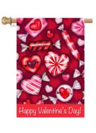 Valentine's Candy Spring Holiday House or Garden Flag (Flag size: 28" x 40")