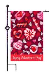 Valentine's Candy Spring Holiday House or Garden Flag (Flag size: 12.5" x 18")