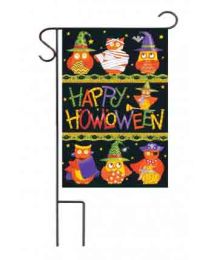 Decorative House & Garden Flag or Doormat - Howloween Owls (Select Flag or Doormat: 12.5" x 18")