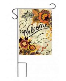 Outdoor Decorative Garden or House Flag - Fall Floral Welcome (Flag size: 12.5" x 18")