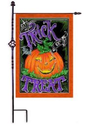 Decorative Garden & House Flag - Jack O' Lantern (Select Flag or Doormat: 12.5" x 18")