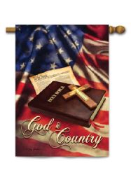 Outdoor Decorative Garden or House Flag - God & Country (Flag size: 28" x 40")