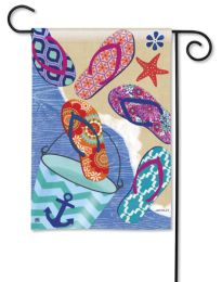 Flip Flop Summer Seasonal Decorative Flags or Floor Mat (Select Flag or Doormat: 12.5" x 18")