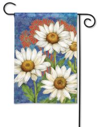 Designer Daisies Spring Floral Decorative Flag & Mat Set (Select Flag or Doormat: 12.5" x 18")
