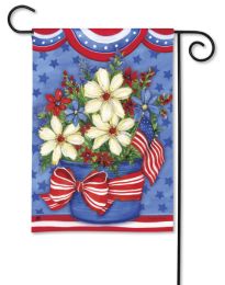 American Beauty Patriotic Floral Flag & Mat Collection (Select Flag or Doormat: 12.5" x 18")