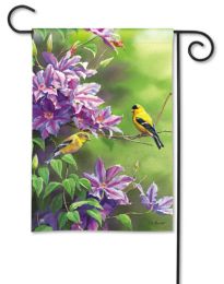 Finch Pair Spring Seasonal Decorative Garden & House Flag (Flag size: 12.5" x 18")