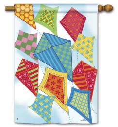 Flying Kites Decorative Garden and House Flag & Doormat (Select Flag or Doormat: 28" x 40")