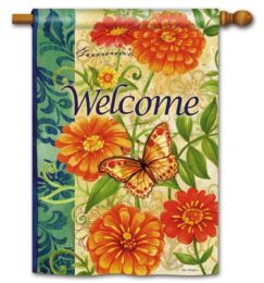 Zinnia Garden Outdoor Decorative Garden and House Flag (Flag size: 28" x 40")