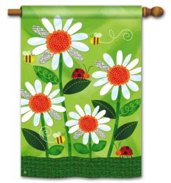 Daisy Days Spring Garden or House Flag & Doormat (Select Flag or Doormat: 28" x 40")