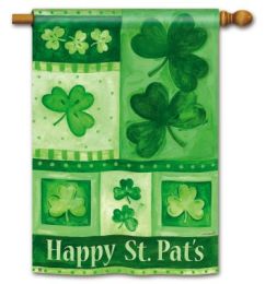 Decorative House & Garden Flag or Doormat - Shamrock Collage (Select Flag or Doormat: 28" x 40")