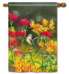 Summer Flowers Seasonal Garden or House Flag & Doormat (Select Flag or Doormat: 28" x 40")