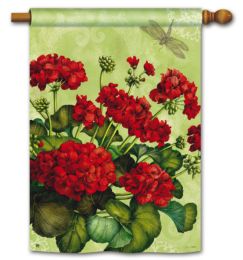 Geraniums Decorative Garden and House Flag & Doormat (Select Flag or Doormat: 28" x 40")