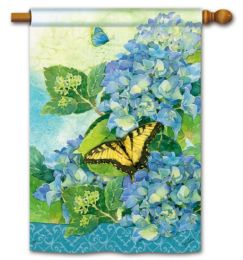 Hydrangea Park Seasonal Flowers Flag & Mat Collection (Select Flag or Doormat: 28" x 40")