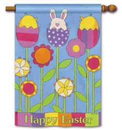 Easter Garden Spring Holiday Decorative Flag & Mat Set (Select Flag or Doormat: 28" x 40")
