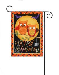 Outdoor Decorative Garden or House Flag - Happy Owl-oween (Flag size: 12.5" x 18")